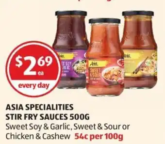 ALDI Asia Specialities Stir Fry Sauces 500g offer