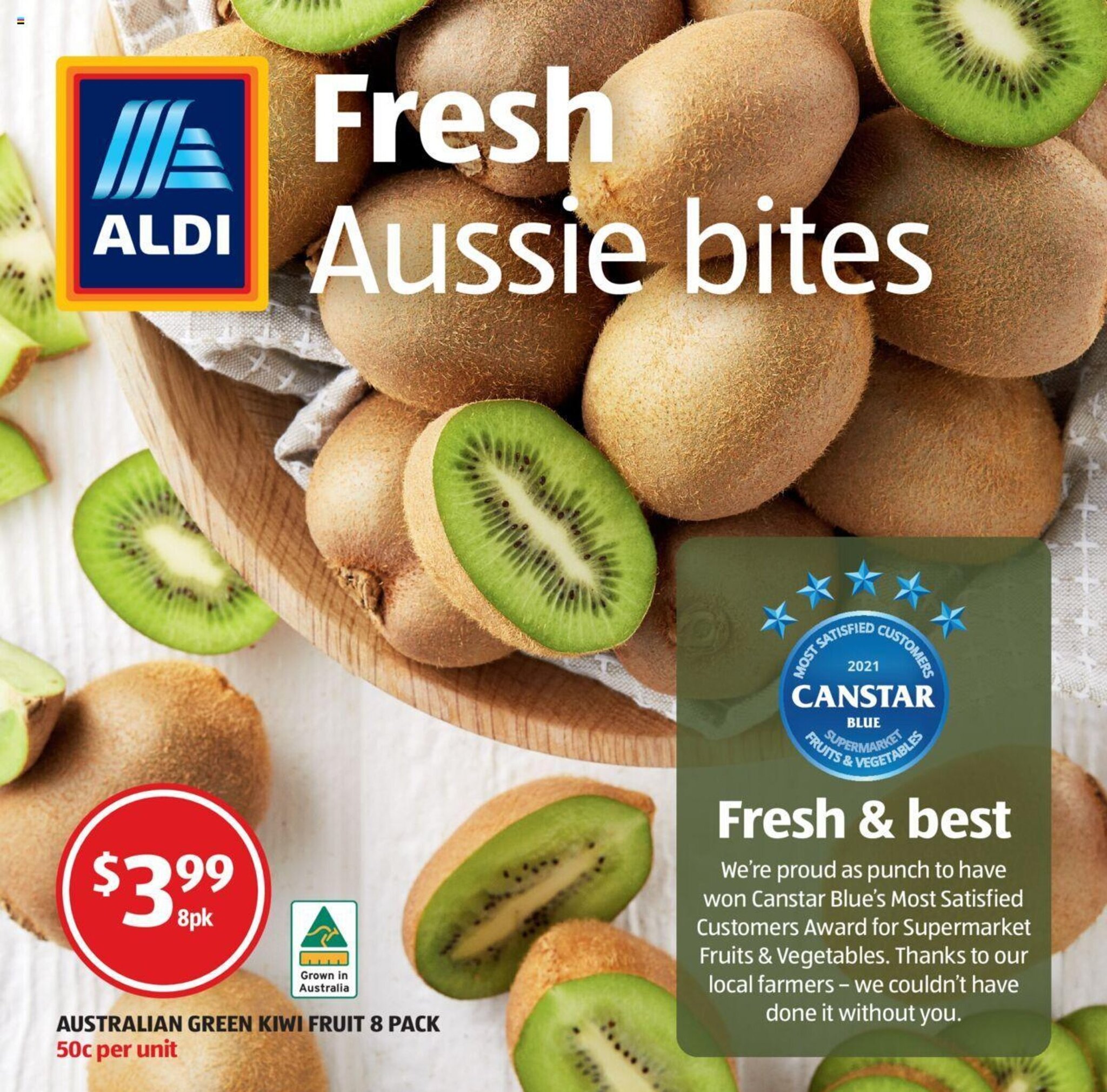 Australian Green Kiwi Fruit 8 Pack offer at ALDI