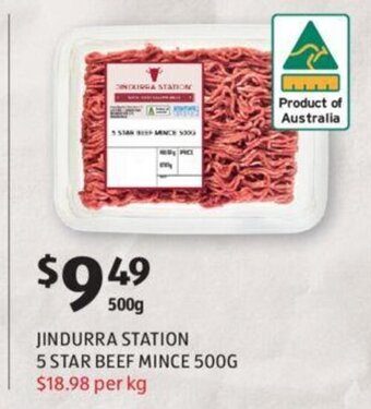 ALDI Jindurra Station 5 Star Beef Mince 500g offer