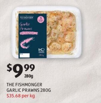 ALDI The Fishmonger Garlic Prawns 280g offer