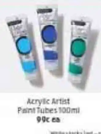 ALDI Acrylic Artist Paint Tubes 100 ml offer