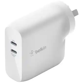 JB Hi-Fi Belkin BoostUp Charge 68W Dual USB-C Wall Charger (White) offer