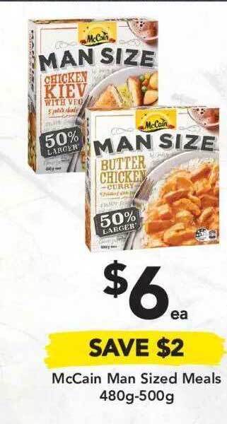 Drakes McCain Man Sized Meals 480g-500g offer