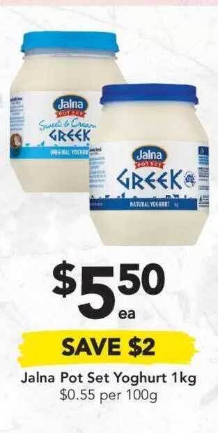 Drakes Jalna Pot Set Yoghurt 1kg offer