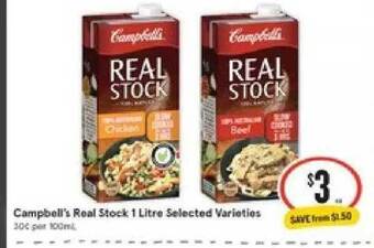 IGA Campbell's Real Stock 1 Litre offer