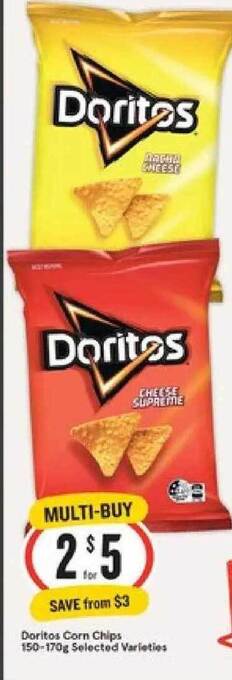 IGA Doritos Corn Chips 150-170g offer