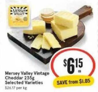 IGA Mersey Valley Vintage Cheddar 235g offer