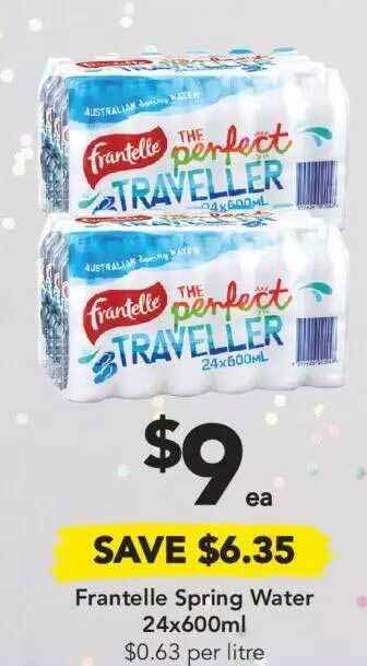 Drakes Frantelle Spring Water 24x600ml offer