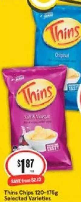 IGA Thins Chips 120-175g offer
