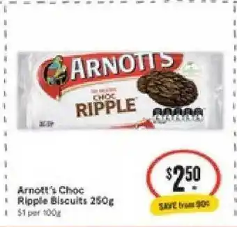 IGA Arnott's Choco Ripple Biscuits 250g offer