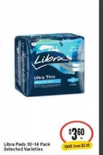 IGA Libra Pads 10-14 Pack offer