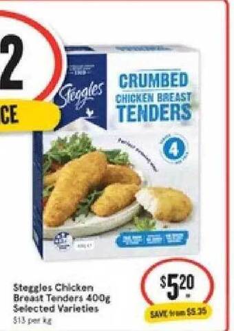 IGA Steggles Chicken Breast Tenders 400g offer