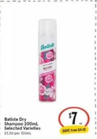 IGA Batiste Dry Shampoo 200mL offer