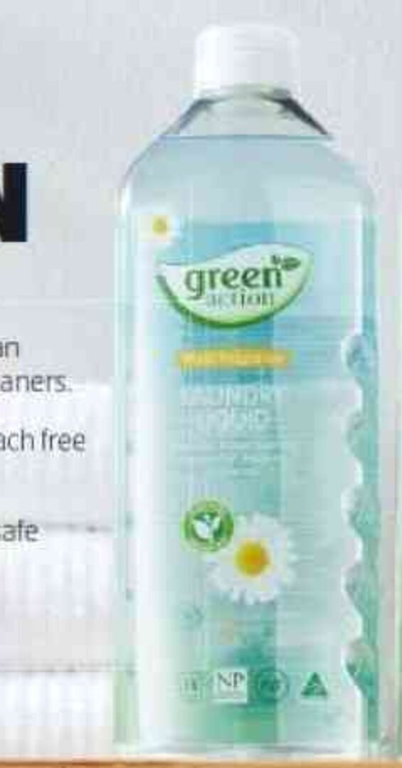 Green Action Laundry Liquid 1L offer at ALDI