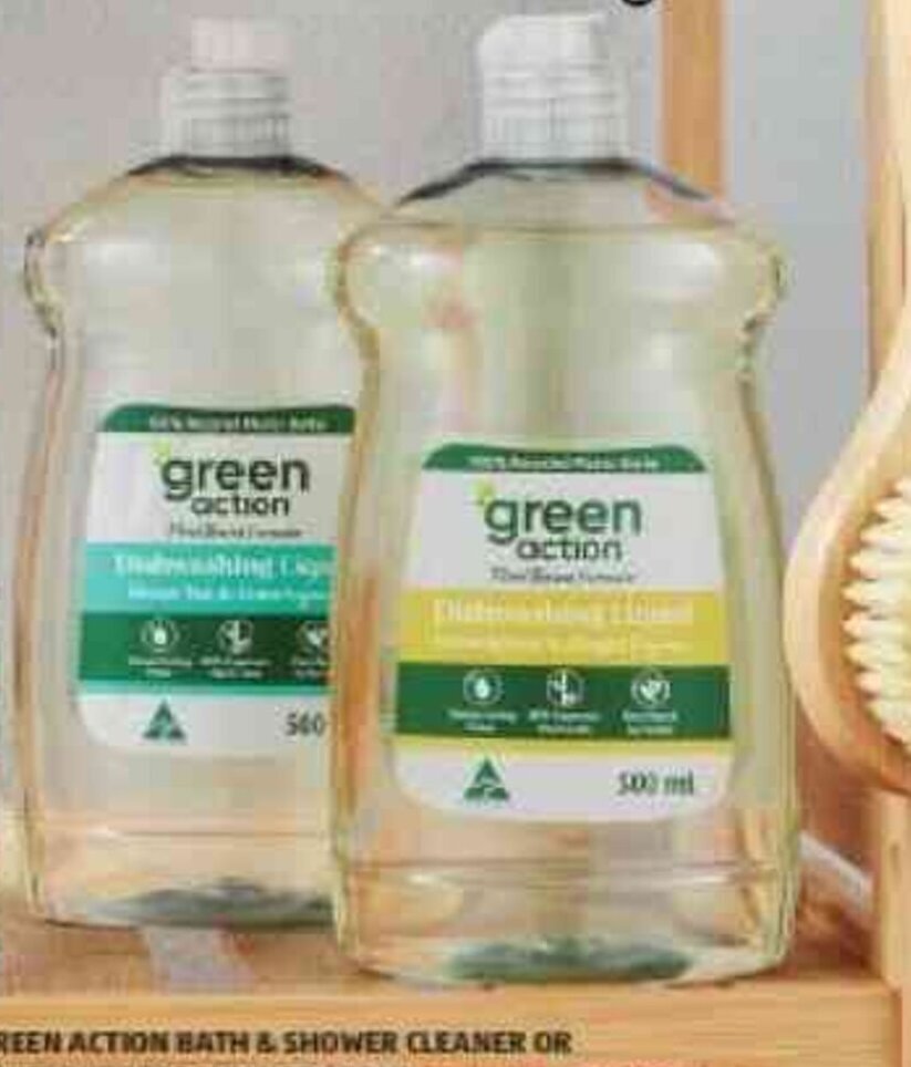 Green Action Dishwashing Liquid 500ml offer at ALDI