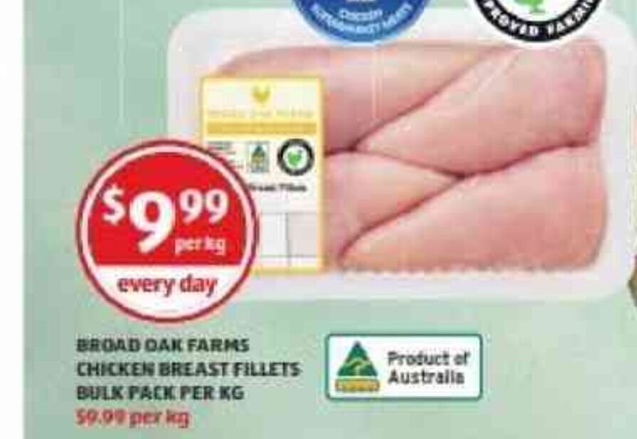 Broad Oak Farms Chicken Breast Fillets Bulk Pack offer at ALDI