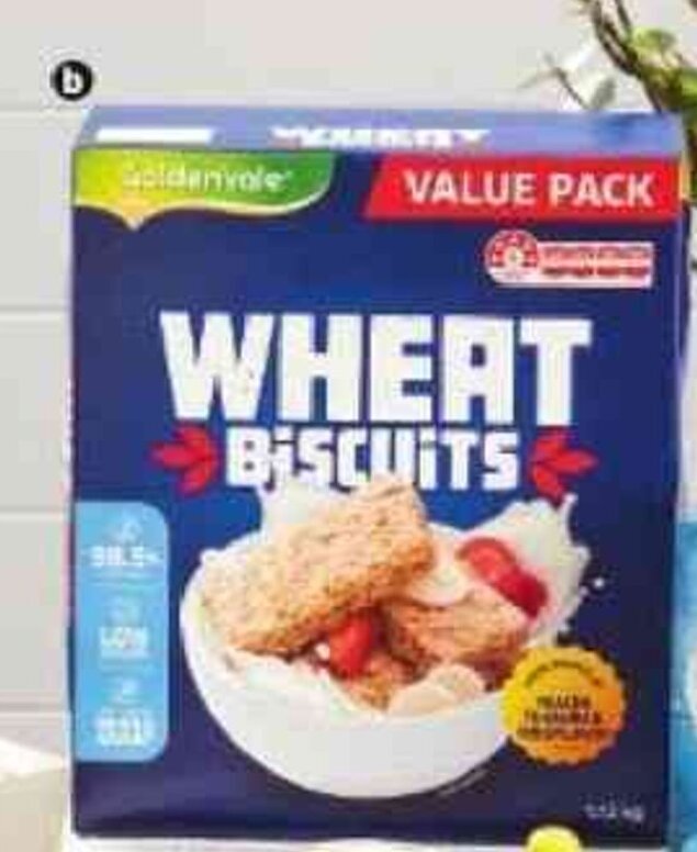 Goldenvale Wheat Biscuits 1.12Kg offer at ALDI