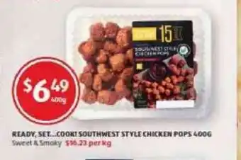 ALDI Ready,Set...Cook! Southwest Style Chicken Pops 400g offer