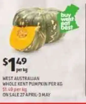 West Australian Whole Kent Pumpkin