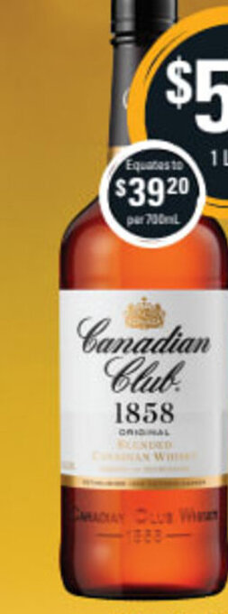 Cellarbrations Canadian Club Whisky 700ml offer