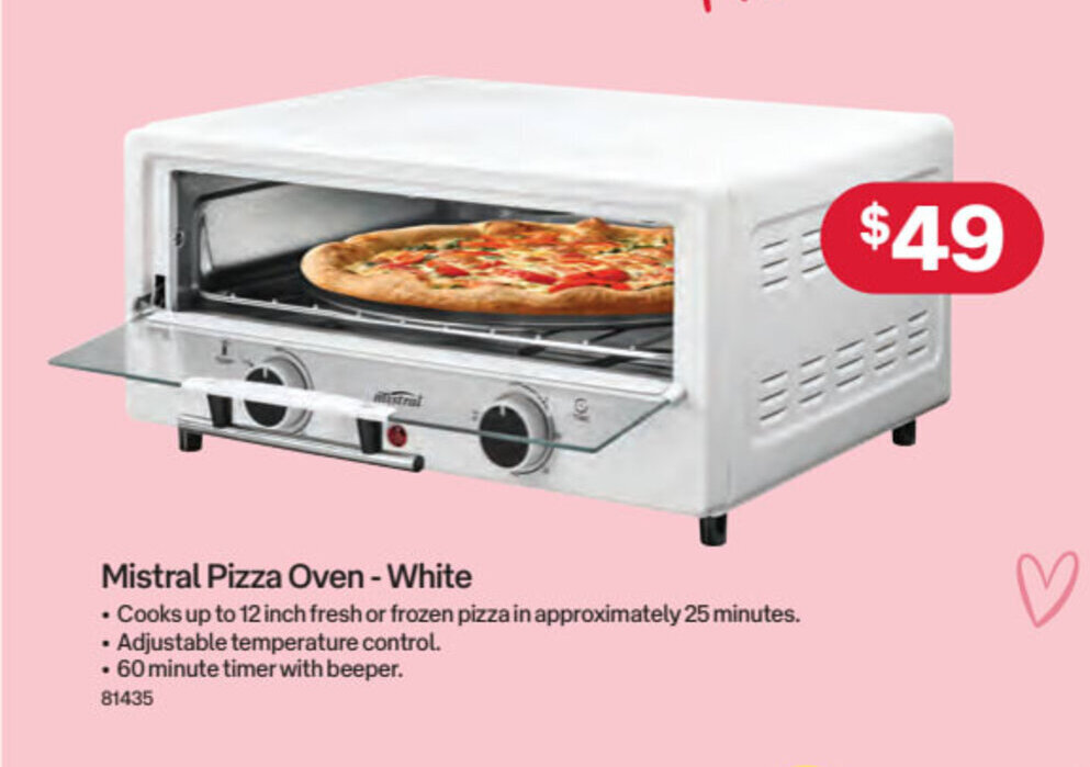 Mistral Pizza Oven White offer at Australia Post