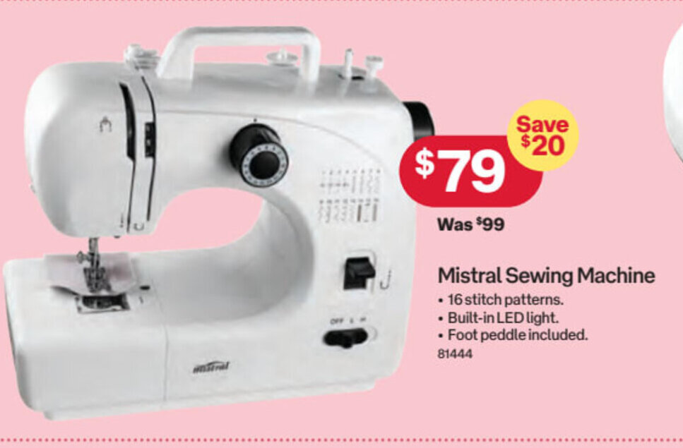 Mistral Sewing Machine offer at Australia Post