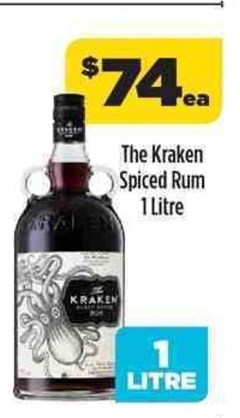 Liquorland The Kraken Spiced Rum 1 Litre offer