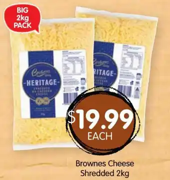 Spudshed Brownes Cheese Shredded 2Kg offer