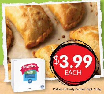 Spudshed Patties FS Party Pasties 12pk 500g offer