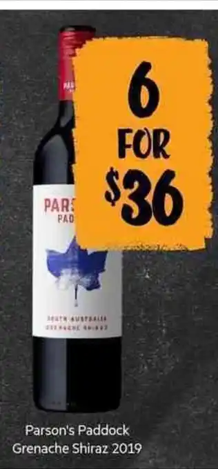 First Choice Liquor Parson's Paddock Grenache Shiraz 2019 offer