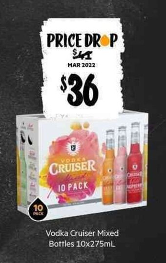 Vodka Cruiser Mixed Bottles 10x275ml