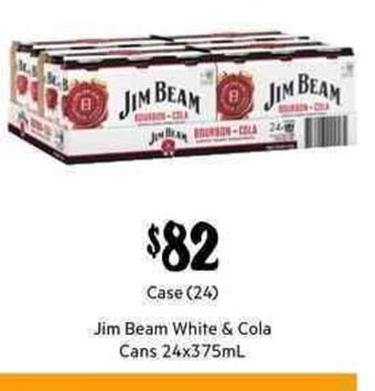 First Choice Liquor Jim Beam White & Cola Cans 24x375ml offer