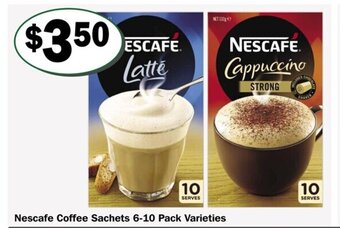 Friendly Grocer Nescafe Coffee Sachets 6-10 Pack Varieties offer