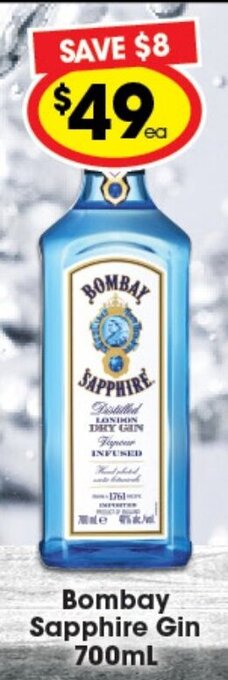 Bombay Sapphire Gin 700mL