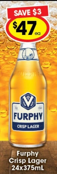 Ritchies Furphy Crisp Lager 24x375mL offer