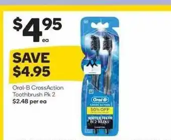 Woolworths Oral-b Crossaction Toothbrush Pk2 offer