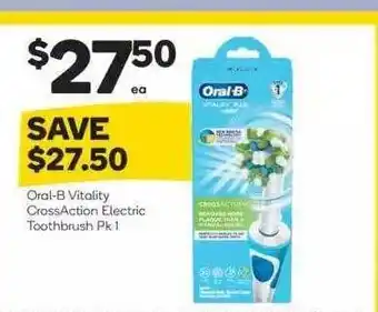 Woolworths Oral-b Vitality Crossaction Electric Toothbrush Pk 1 offer