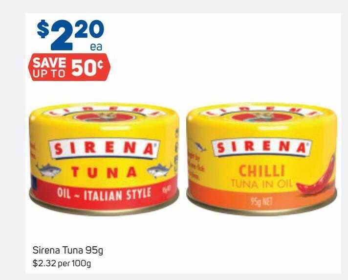 Sirena Tuna 95g offer at Foodland