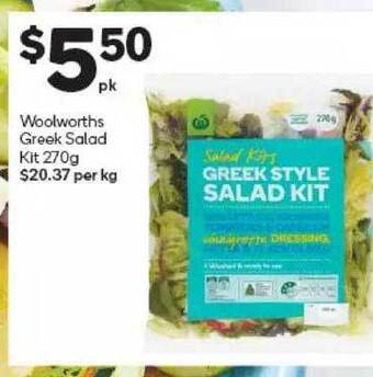 Woolworths Greek Salad Kit