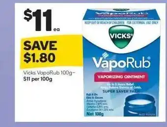 Woolworths Vicks Vaporub offer