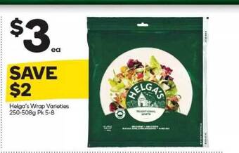 Woolworths Helga's Wrap Varieties offer