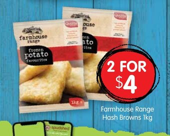 Spudshed Farmhouse Range Hash Browns 1kg offer