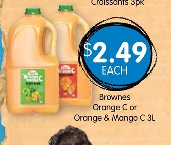 Spudshed Brownes Orange C or Orange & Mango C 3L offer