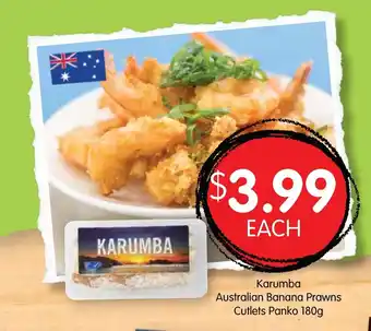 Spudshed Karumba Australian Banana Prawns Cutlets Panko 180g offer