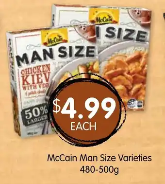 Spudshed McCain Man Size Varieties 480-500g offer