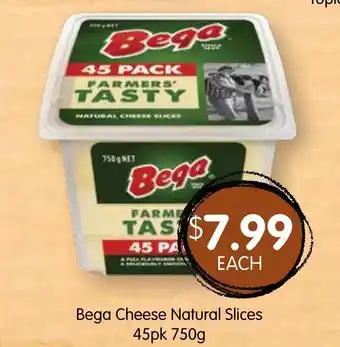 Spudshed Bega Cheese Natural Slices 45pk 750g offer