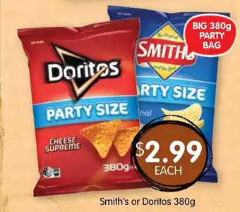 Spudshed Smith's or Doritos 380g offer