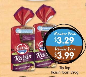 Spudshed Tip Top Raisin Toast 520g offer