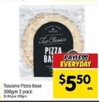 Spar Toscano pizza base 300gm 2 pack offer