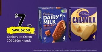 Spar Cadbury ice cream 300-360ml 4 pack offer
